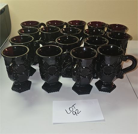 Avon Cape Cod Ruby Irish Coffee Mugs Set Of 17