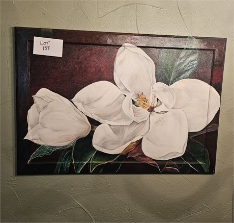 Large Magnolia Kristi Basement Studio Signed Oil On Panel