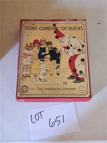 Antique #820 Round Cornered Blocks - The Embossing Co. in Original Box