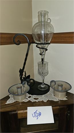 Stoneware Candle Holders & Wine Dispenser