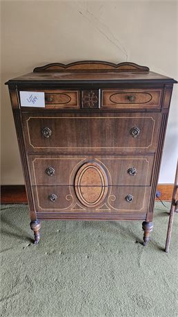 Antique Wood Dresser On Wheels