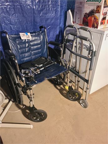 Invacare Tracer EX-2 Wheel Chair & (2) Standard Walkers