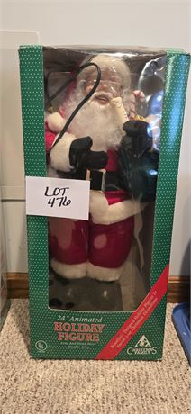 Vintage Christmas Family 24" Holiday Santa In Box