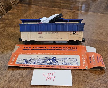 Lionel O Gauge 3665 Minuteman Air Command Launching Car With Box