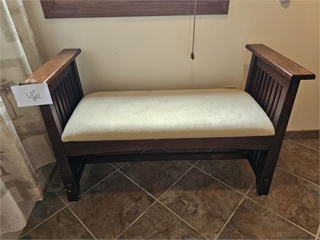 Wood & Fabric Bench Seat
