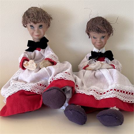 Mid-Century Choir Boy Dolls with Maneuverable Wire Bodies