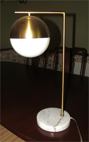 Marble, Gold Tone Table Lamp
