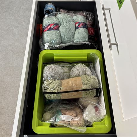 Large Drawerful of Yarn, Mostly New with Some Partial