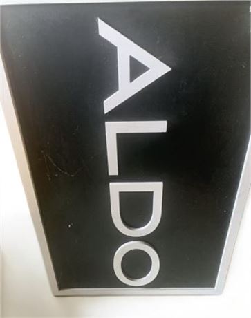 Large "Aldo" Shoe Store Black and White Framed Advertising Sign