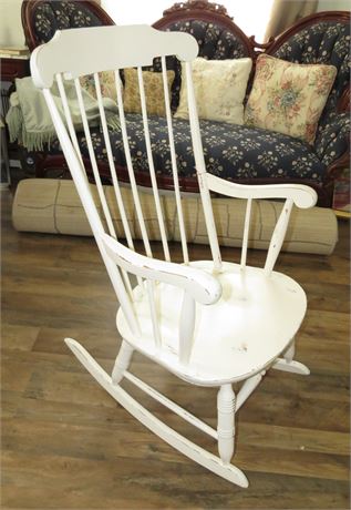 Distressed White Rocking Chair