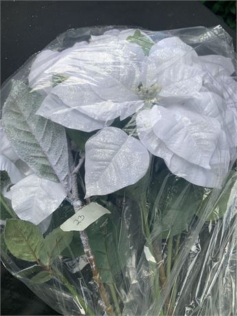 Large White Poinsettia Christmas Crafting Flowers