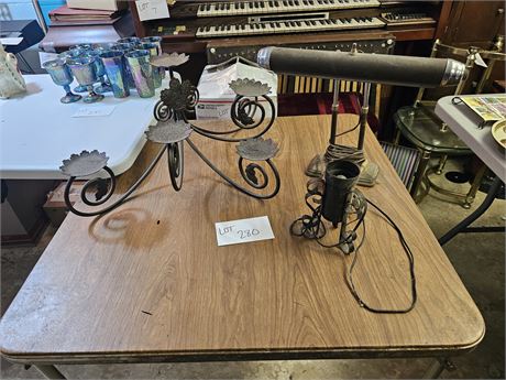 Vintage Desk Lamp / Metal Wall Candle Sconce & More
