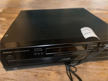Vintage Black Onkyo 6 Compact Disc/CD Player Model DX-C120
