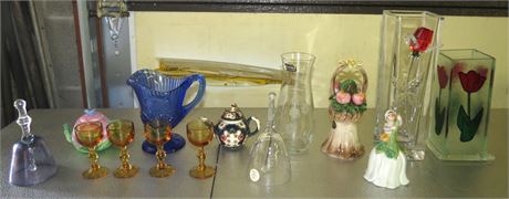 Bells, Mini Teapots, Glass Items