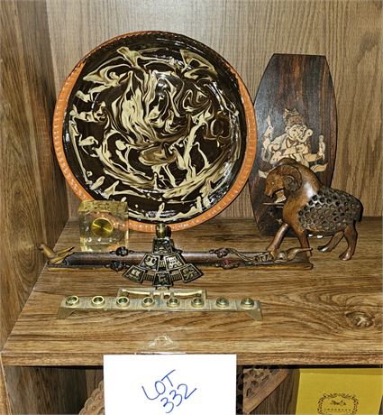 Williamsburg Pie Plate, Carved Incense Burner, India Wood Ram & More