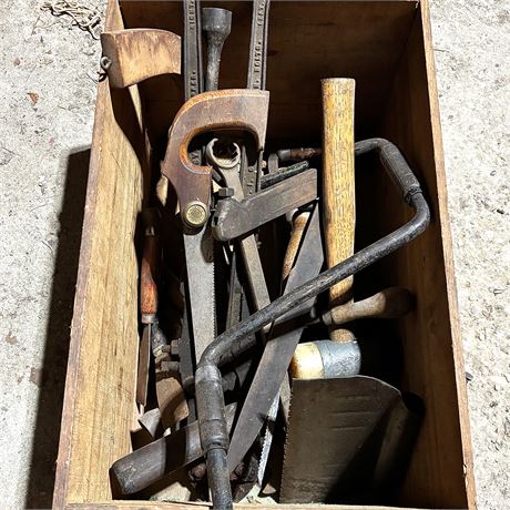 Mixed Lot of Vintage Tools w/ Crate