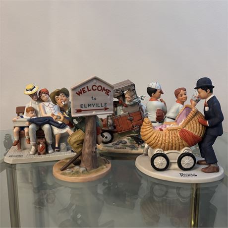 The 12 Norman Rockwell Porcelain Figurines Series II, LOT OF 4