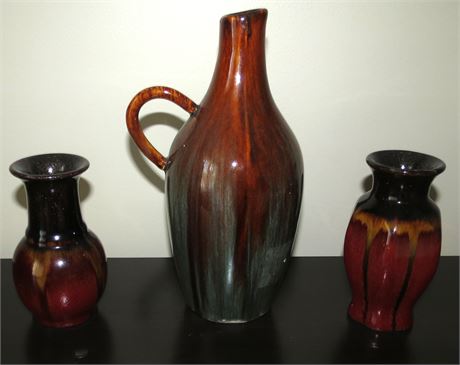 3 Piece Pottery Vases