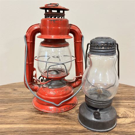 Dietz Comet Kerosene Lantern and Small Unbranded