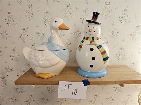 Cookie Jars : Duck & Snowman