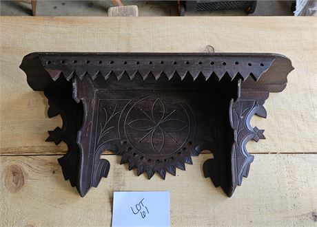 Antique Carved Victorian Wood Shelf