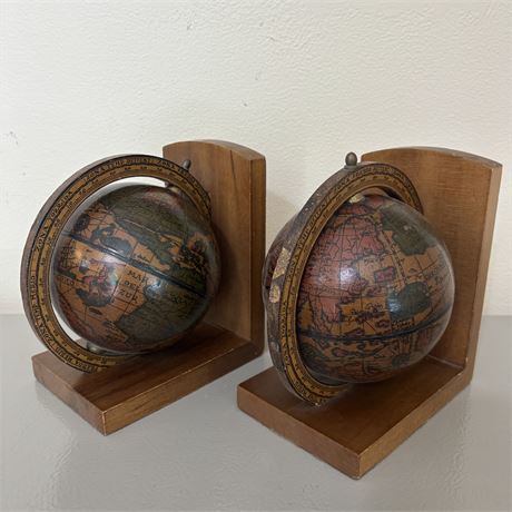Vintage Globe Bookends