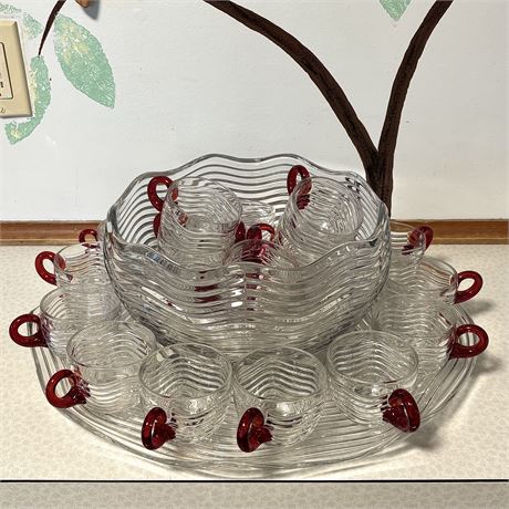 Vintage Duncan Miller Caribbean Punch Bowl Set