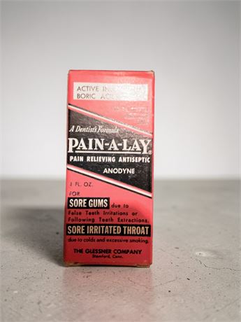 The Glessner Company, PAIN-A-LAY Antiseptic Medicine For Sore Gums/Throat