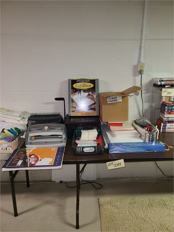 Mixed Office Lot : Epson XP-6100 Printer/EZ Laminator/Paper/Card Stock & More