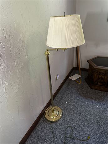 Brass Swing Arm Standing Lamp