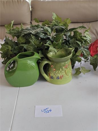 Fiesta Green Pitcher / Faux Floral & More