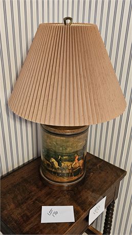 Vintage MCM Frederick Cooper Equestrian Tea Canister Lamp