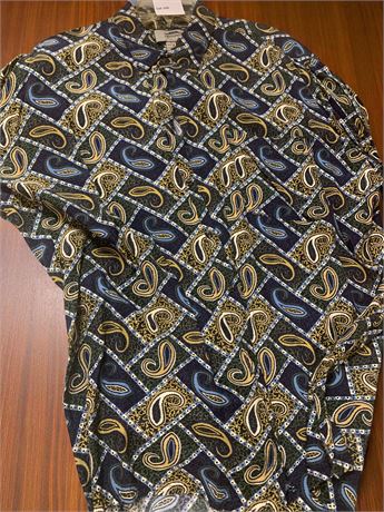 Vintage Men's J Riggens Paisley Dress Shirt Size XL