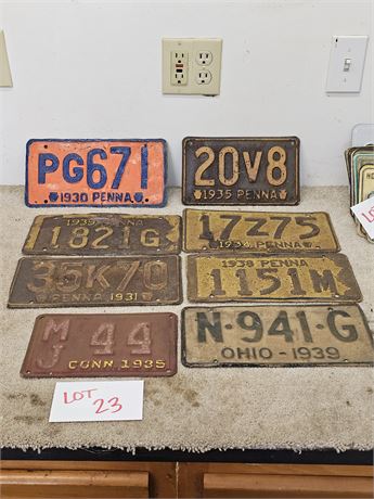 1930's Penna / Ohio & Conn Plates