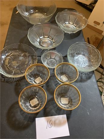 Glass Serving - Salad - Dessert Bowl Lot