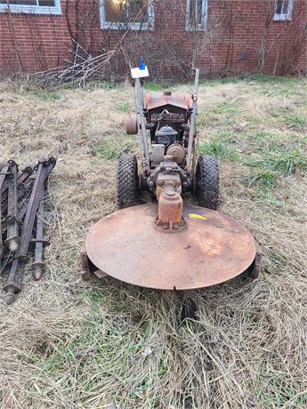 Vintage Gravely with Mower Brush Deck Attachment