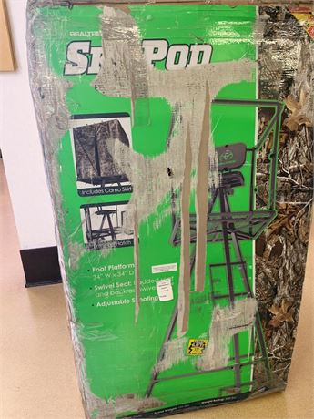 Realtree 13' Sky Pod 1-Person Hunting Tripod Treestand W/Camo Skirt