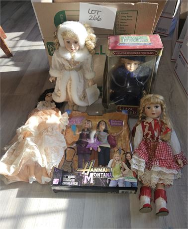 Mixed Doll Lot- Classic Treasures, Hannah Montana & More