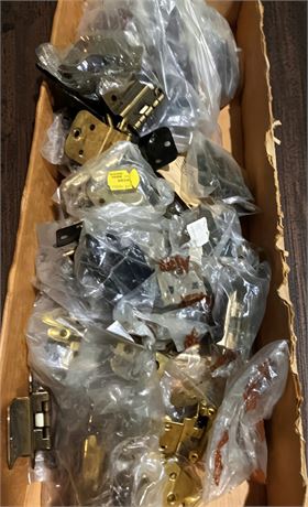 Heavy-Duty Metal Hinge Lot (Various Types) (1 Box)