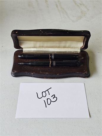 Webster 14K Nib Fountain Pen & Mechanical Pencil Set In Box