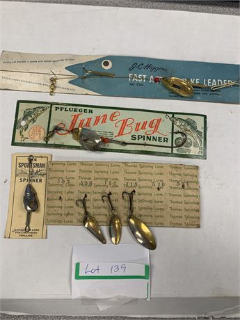 Spinner Lure Lot of 4 - JC Higgins - Pflueger Junebug - Sportsman Spinner