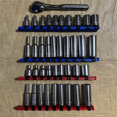 Craftsman & Autocraft SAE/Metric Standard & Deep Well Socket Sets w/ Ratchet