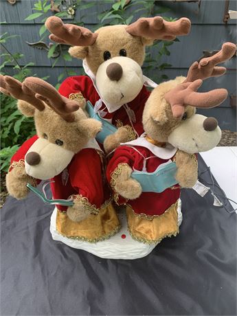 Holiday Living 20" Animated Holiday Moose Choir Christmas Decoration