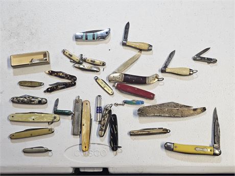 Mixed Pocket Knife Lot: Mixed Makers / Sizes & Condition