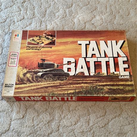 Vintage TANK BATTLE Strategy Board Game by Milton Bradley