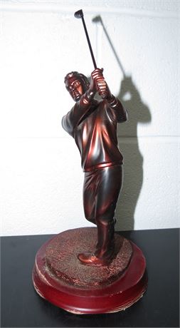 Bronze Toned Golfer Sculpture