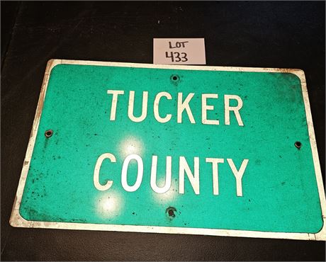 Vintage Metal Tucker County Sign