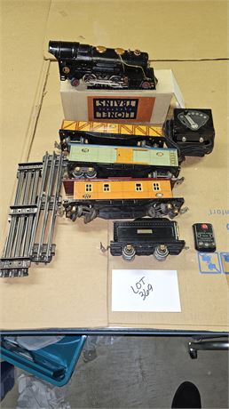 "O" Gage Lionel Engine 259E, Car 1722, Tender, Car 1719, 1717 Track & More