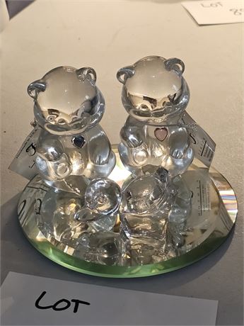 Fenton Clear Glass Bears - April & June Bears + Glass Duck