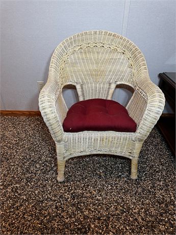 White Wicker Chair, Matches lot 135